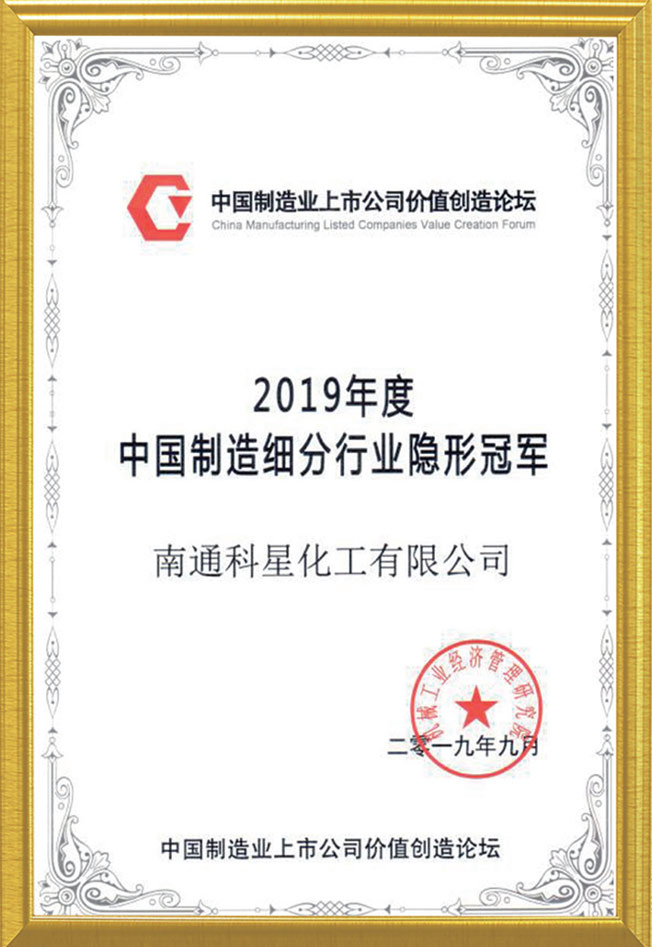 榮獲“中國制造細分行業隱形冠軍”